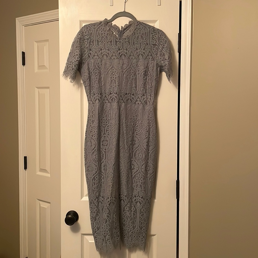 Blue lace lined dress